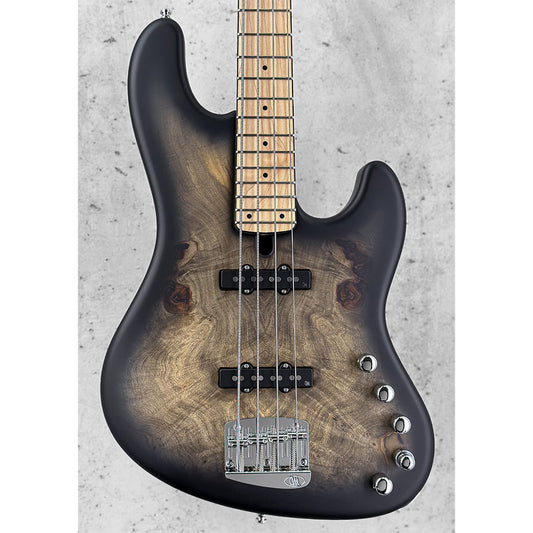 Mayones Jabba Custom BB 4 Buckeye Burl/Swamp Ash Satin Trans Natural Black Burst Bass Guitars