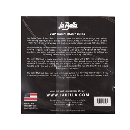 La Bella 760F-MUS Deep Talkin Bass Stainless Steel Flat Wound 30 Inch Scale 43-104