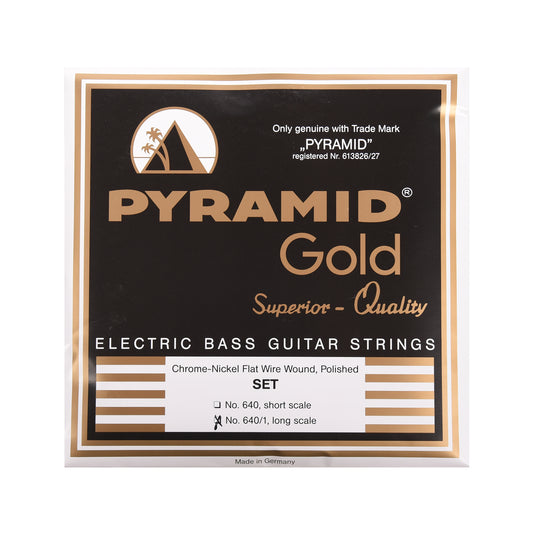Pyramid Gold Flatwound Long Scale Bass Guitar Strings 40-105