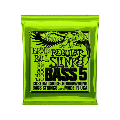 Ernie Ball Regular Slinky Roundwound Bass 5 String Bass Strings 45-130
