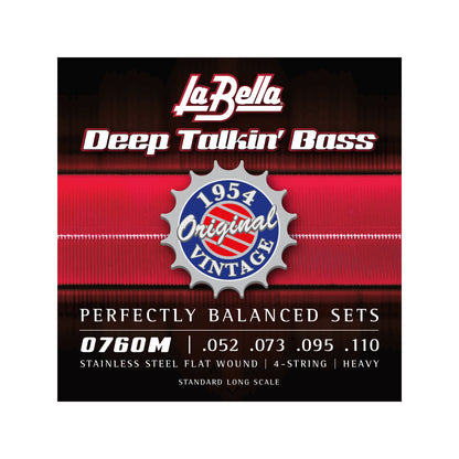 La Bella 0760M Deep Talkin Bass 1954 Stainless Flat Wound 52-110