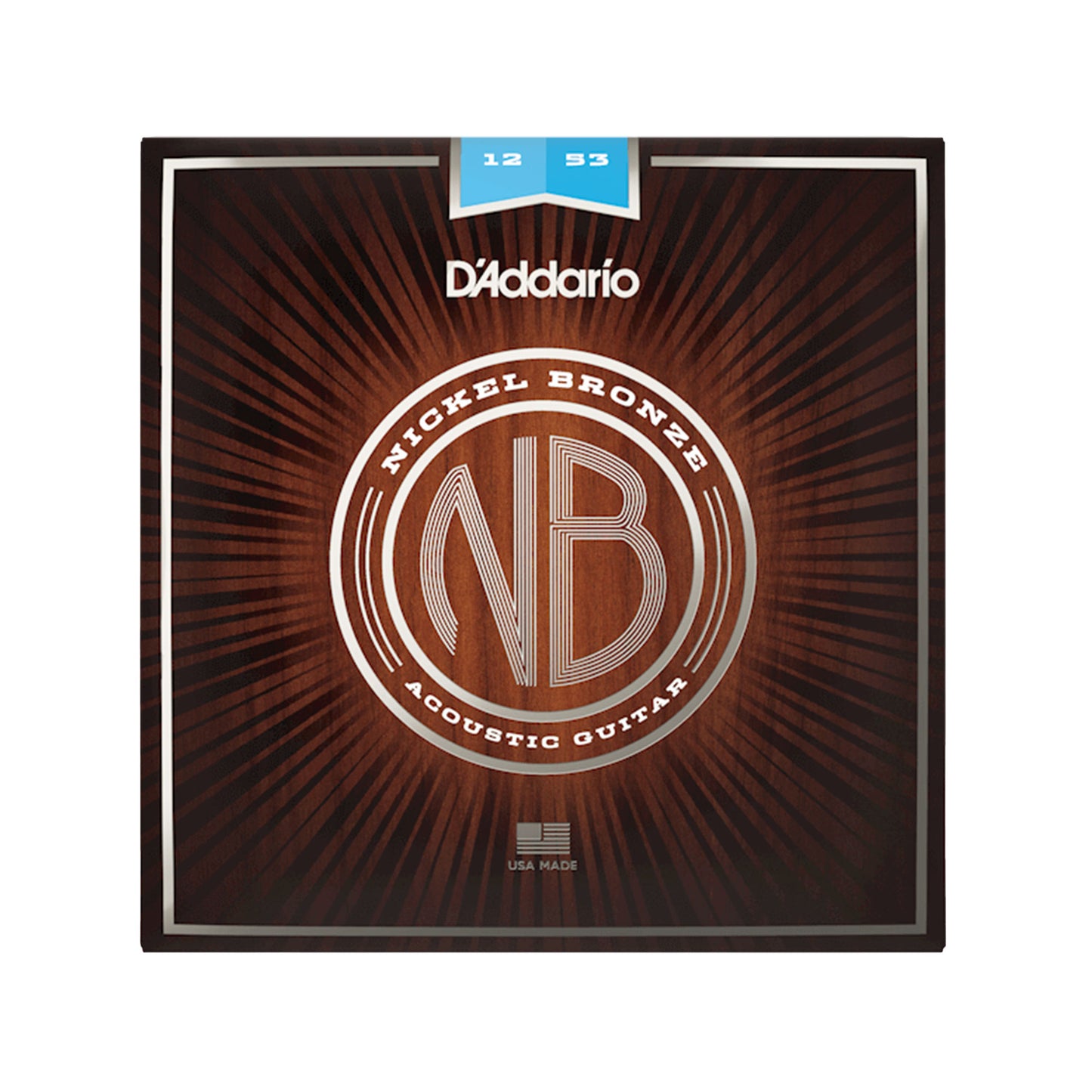 D'Addario NB1253 Nickel Bronze Acoustic String Set Light 12-53