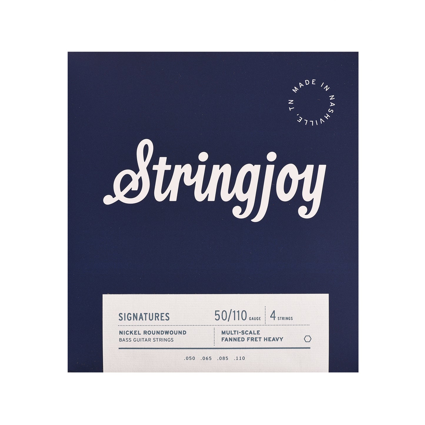 Stringjoy Signatures Heavy Gauge 50-110 4-String Fanned Fret Nickel Wound Bass Guitar Strings