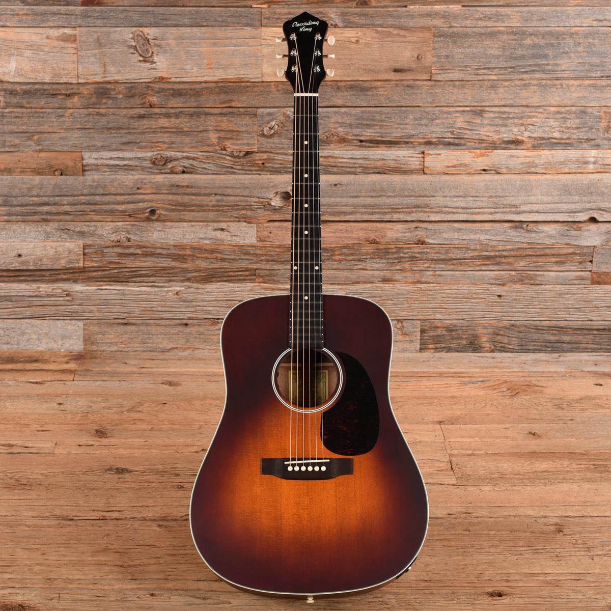 Recording King Series 11 Dreadnought All-Solid Satin Tobacco Sunburst w/Fishman Sonitone Pickup