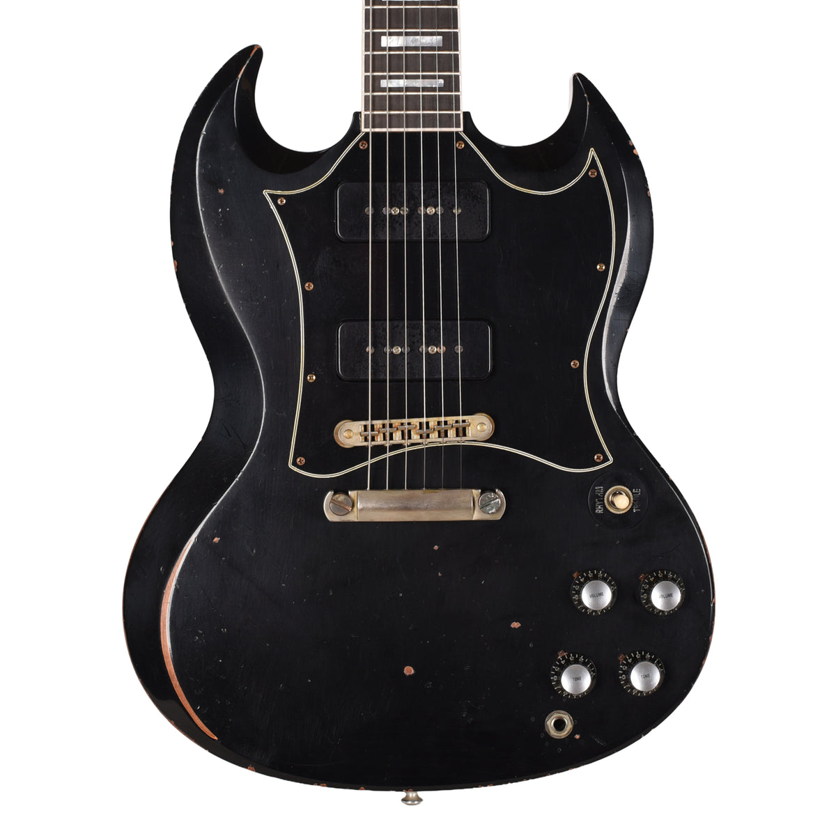 Gibson Custom Shop Limited Run SG Custom Batwing P90 Ebony Murphy Lab Heavy Aged Electric Guitars