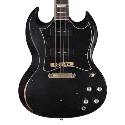 Gibson Custom Shop Limited Run SG Custom Batwing P90 Ebony Murphy Lab Heavy Aged Electric Guitars
