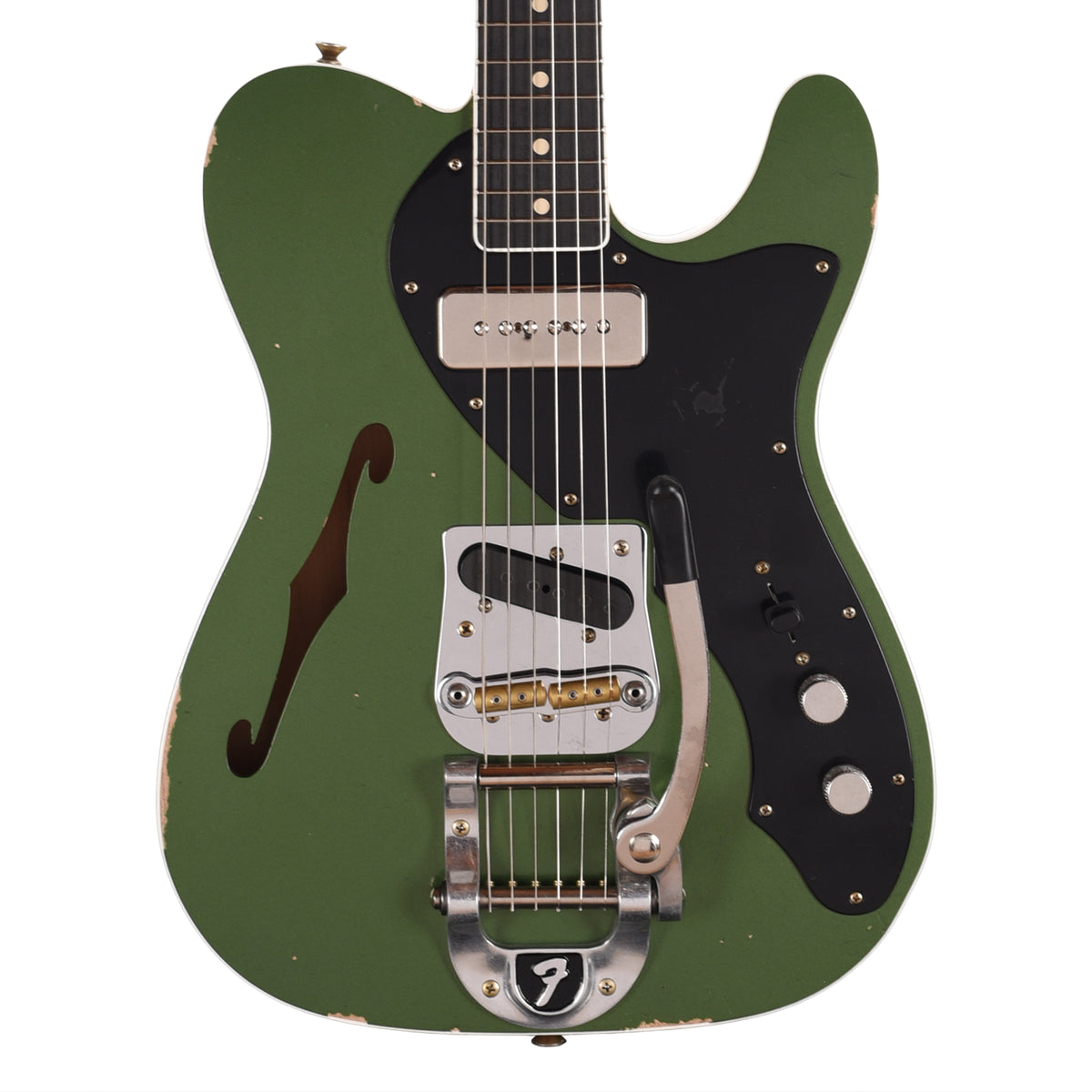 Fender Custom Shop 60s Telecaster Thinline Journeyman Cadillac Green/Gold Sparkle Master Built by Paul Waller Electric Guitars