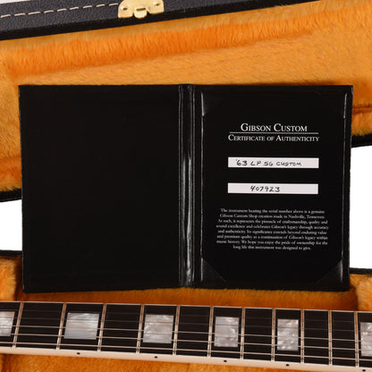 Gibson Custom Shop 1963 Les Paul SG Custom "CME Spec" Polaris White VOS w/Maestro Vibrola & Full Batwing Pickguard