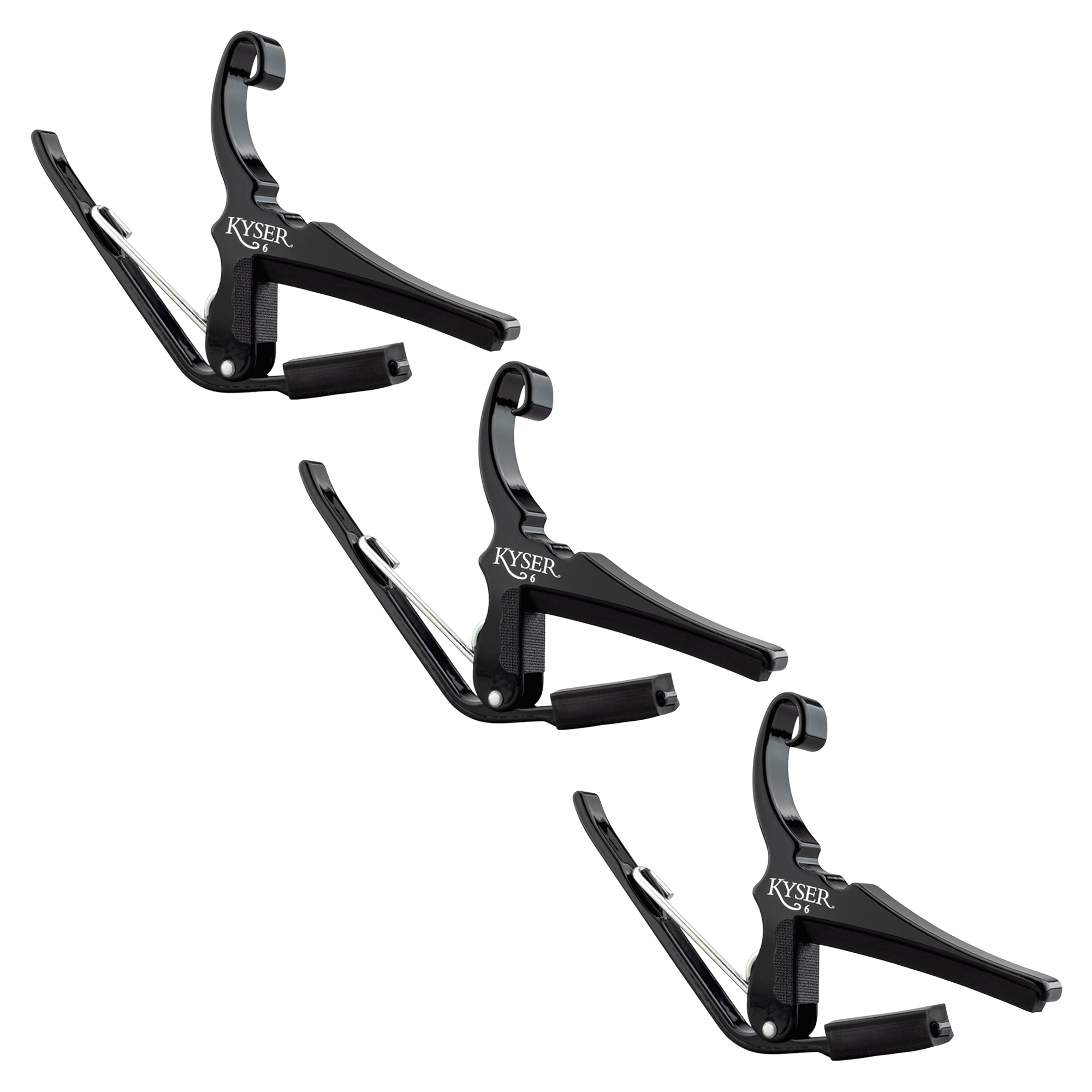 Kyser 6 String Capo Black 3 Pack Bundle