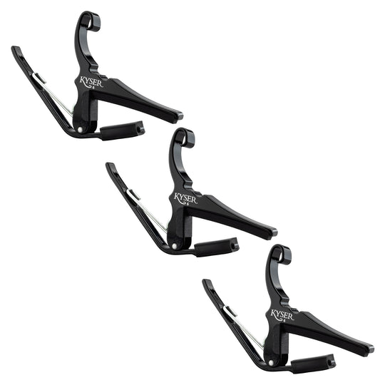 Kyser 6 String Capo Black 3 Pack Bundle