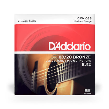 D'Addario EJ12 Acoustic 80/20 Bronze Medium 13-56