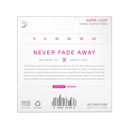 D'Addario XS Coated Electric Nickel Wound 09-42 Super Light