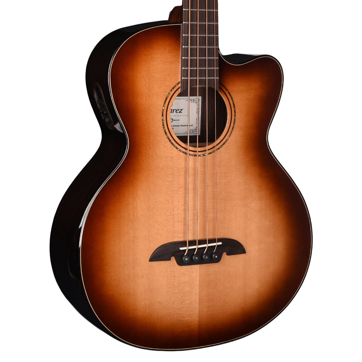 Alvarez AEB70ce Artist Elite Bass Solid African Mahogany/East Indian Rosewood Shadowburst w/Armrest Acoustic Guitars