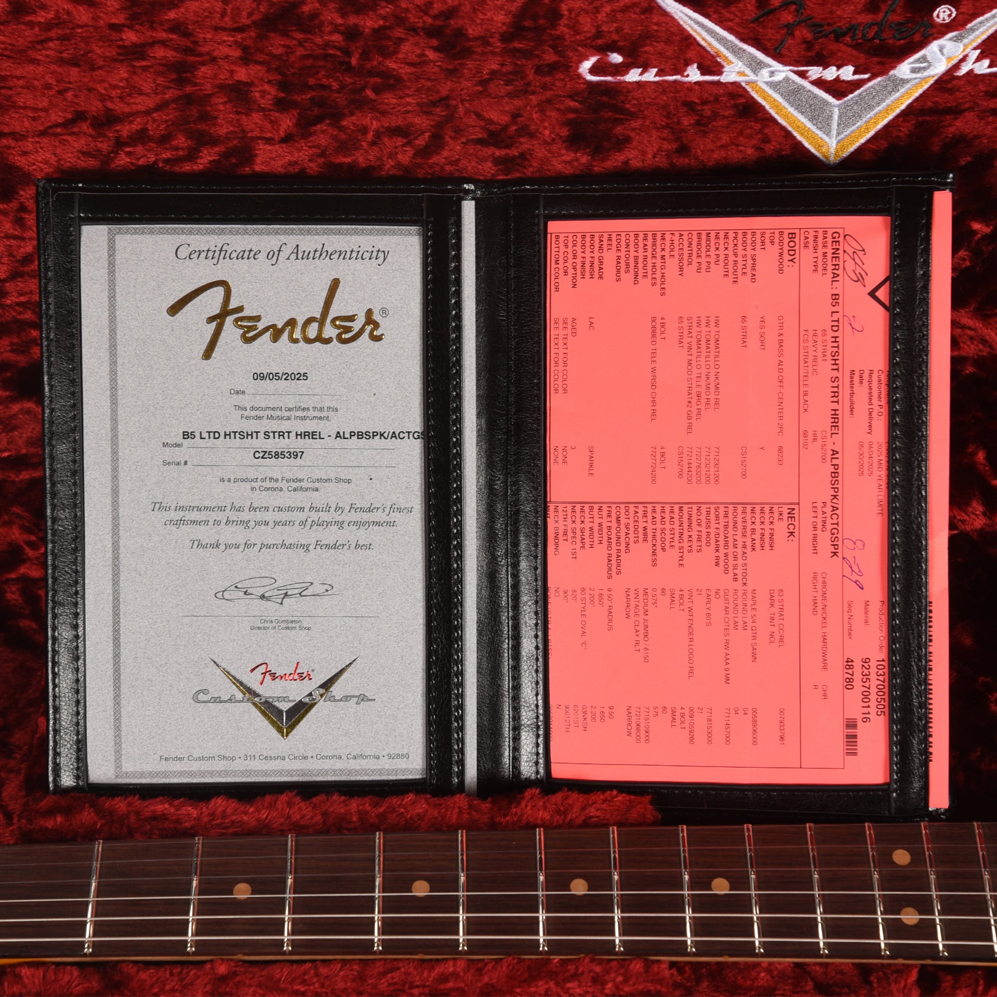 Fender Custom Shop Limited Edition Hotshot Stratocaster Aged Lake Placid Blue Sparkle over Aged Candy Tangerine Sparkle Heavy Relic