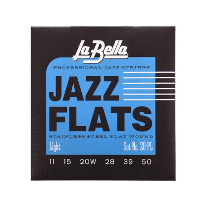 La Bella 20PL Stainless Steel Flat Wound Strings Light 11-50