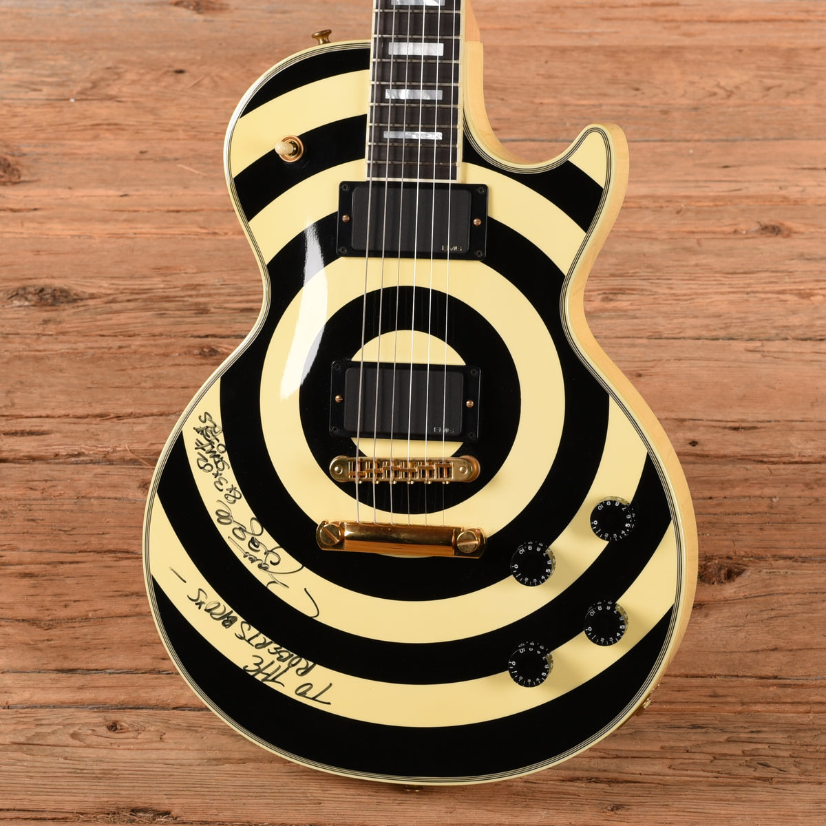 Gibson Custom Zakk Wylde Signature Les Paul Custom Bullseye (Signed by Zakk Wylde) White / Black 2002