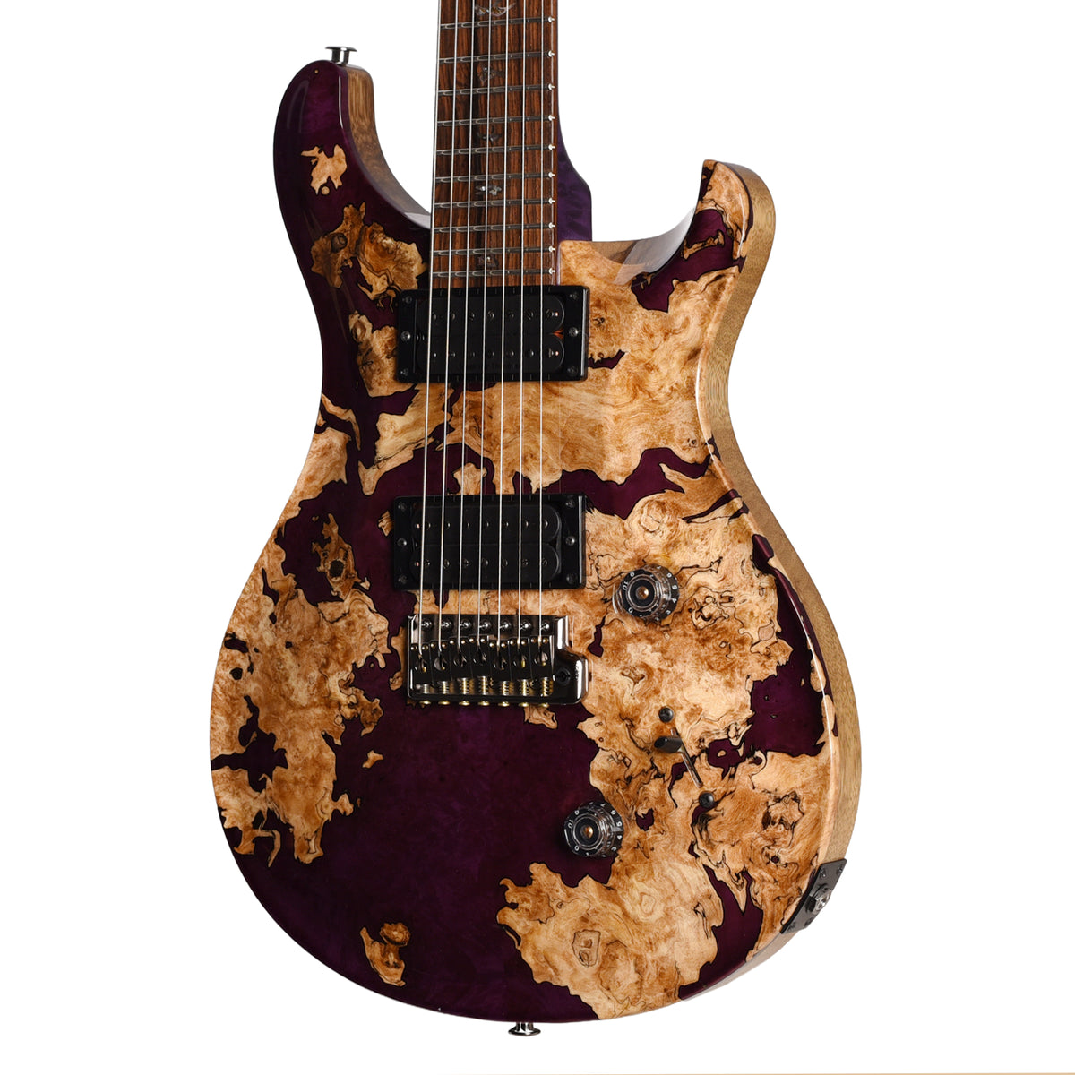 PRS Private Stock #10441 Custom 24 7-String Purple Nightshade Glow Spalted Maple w/Black Limba Body, Stained Birdseye Maple Neck, & Cocobolo Fingerboard Electric Guitars