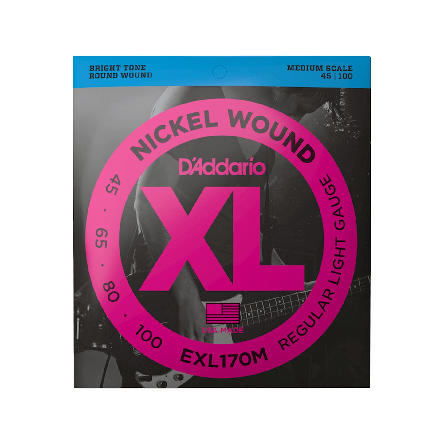 D'Addario EXL170M XL Nickel Bass String Light/Medium Scale 45-100