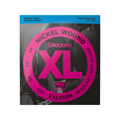 D'Addario EXL170M XL Nickel Bass String Light/Medium Scale 45-100