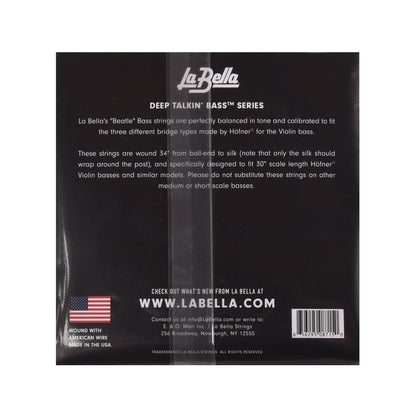 La Bella Beatle Bass Black Nylon Tape Wound Strings 50-100