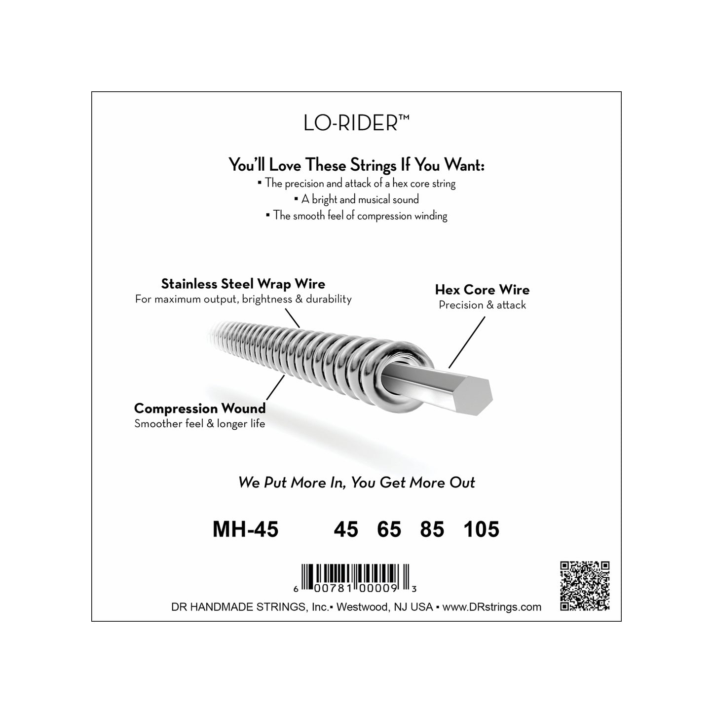 DR Strings MH-45 Lo-Riders Bass Medium 45-105