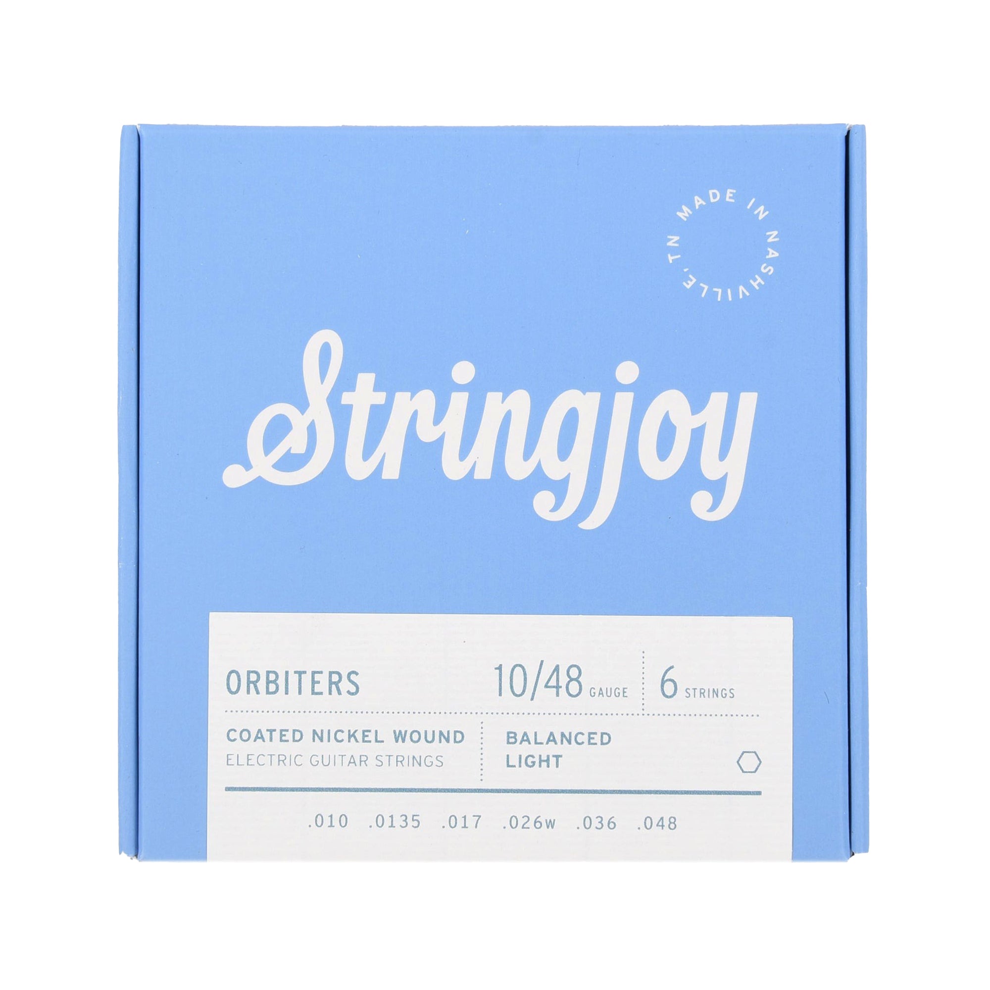 Stringjoy Orbiters Balanced Light Gauge 10-48 Coated Nickel Wound Electric Guitar Strings