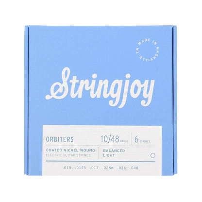 Stringjoy Orbiters Balanced Light Gauge 10-48 Coated Nickel Wound Electric Guitar Strings