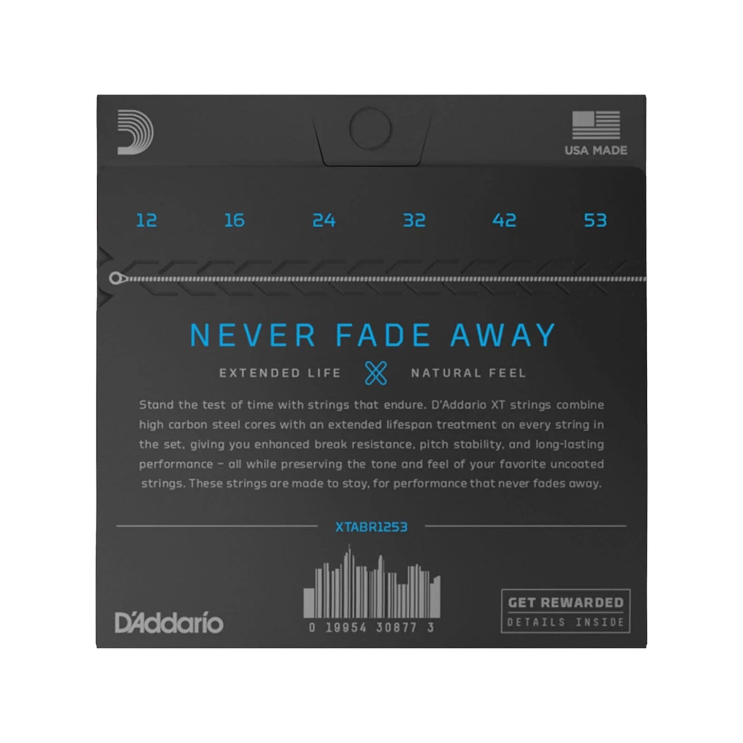 D'Addario XT 80/20 Bronze Acoustic Guitar Strings, Light 12-53