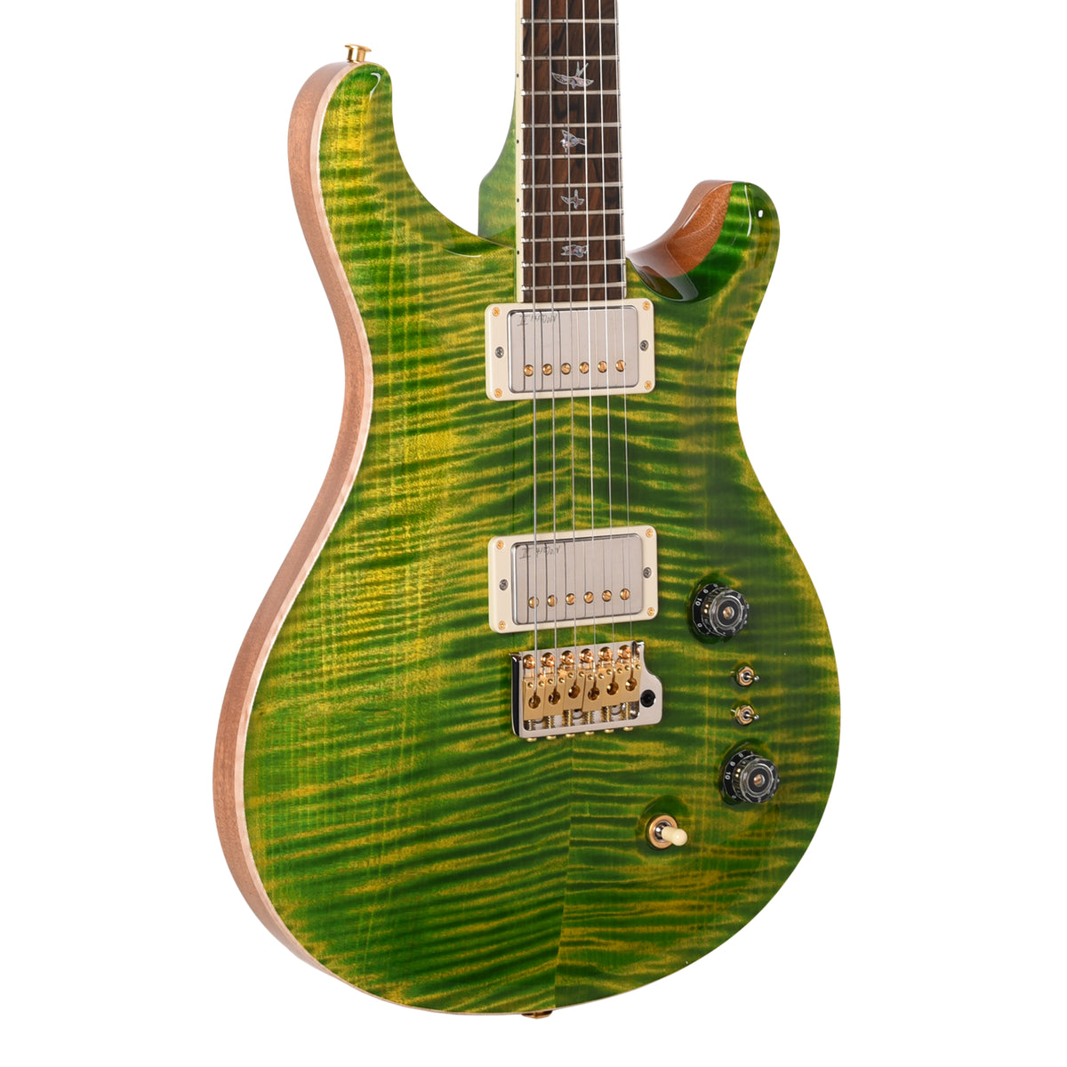 PRS Wood Library McCarty Tremolo Flame 10-Top Emerald w/"408" Switching, Natural Back & Stained Neck Electric Guitars