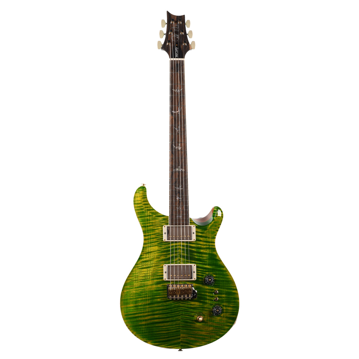 PRS Wood Library McCarty Tremolo Flame 10-Top Emerald w/"408" Switching, Natural Back & Stained Neck Electric Guitars