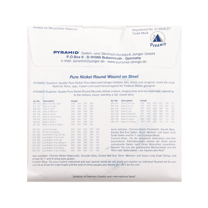 Pyramid Medium Round Wound Nickel Bass Strings 40-100