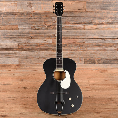 Orangewood Juniper II Baritone Black Live Rubber Bridge Acoustic-Electric Guitar Matte Black Acoustic Guitars