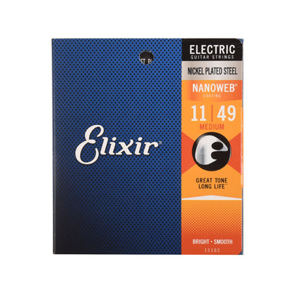 Elixir Light Nanoweb Electric Guitar Strings 11-49