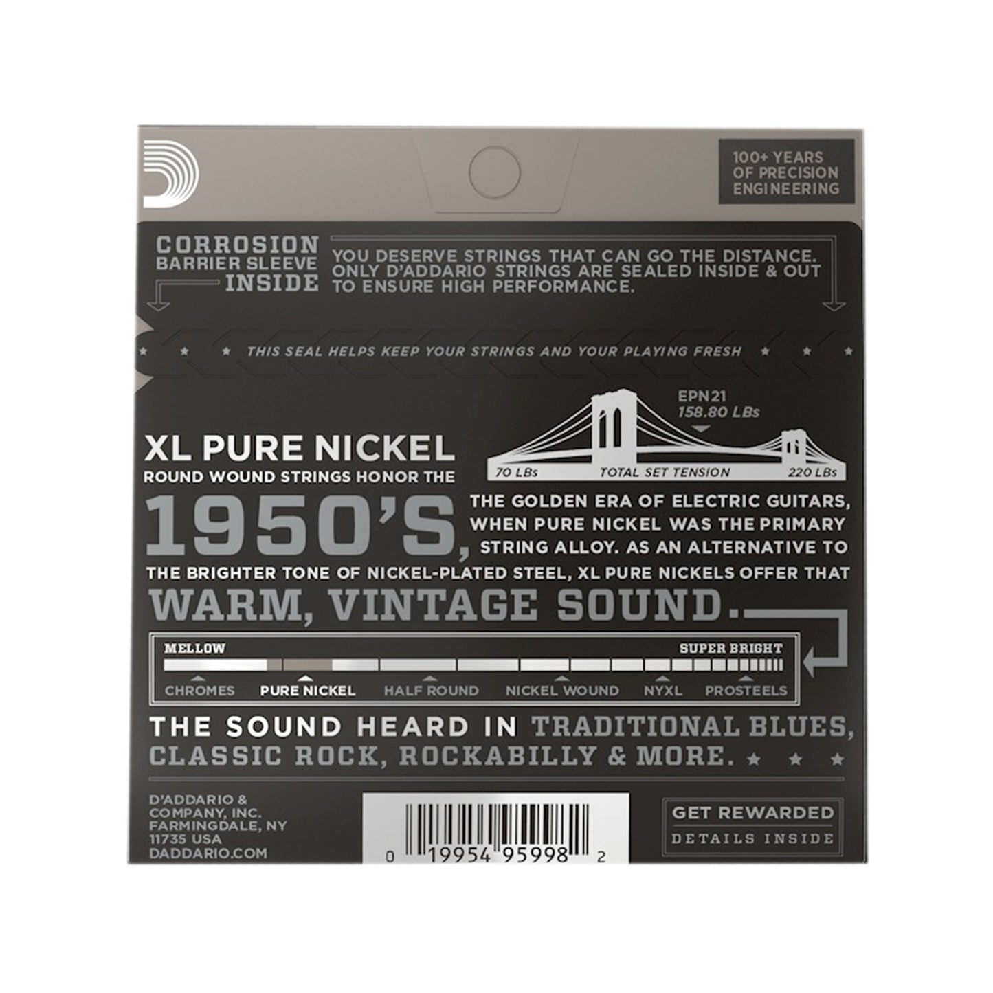 D\'Addario EPN21 Pure Nickel Electric 12-52 Jazz Light