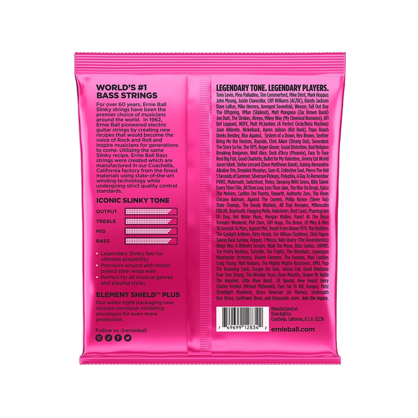 Ernie Ball Bass Strings Super Slinky Roundwound set 45-100