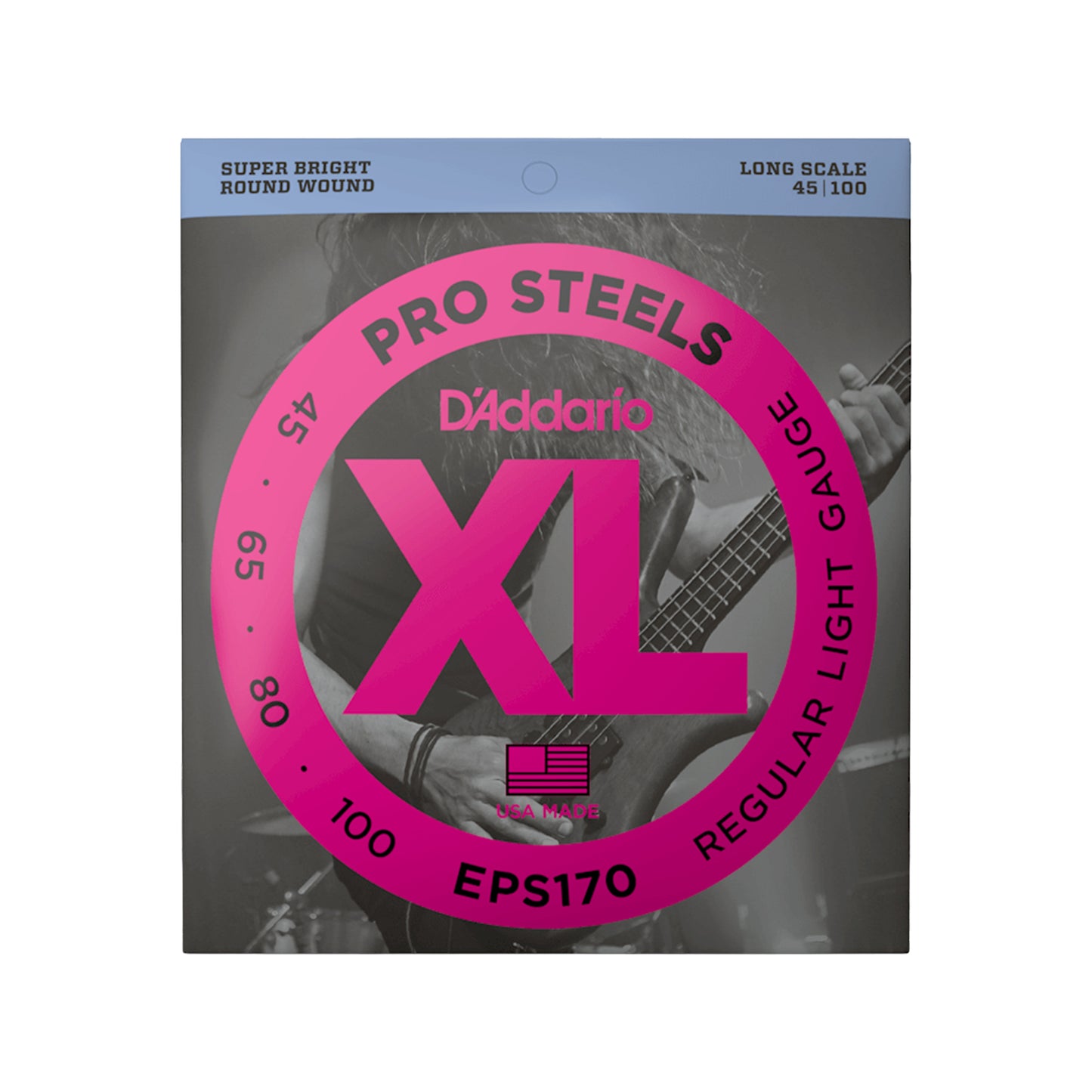 D\'Addario ProSteels EPS170 Regular Light Long Scale Bass Strings 45-100