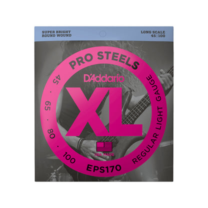 D\'Addario ProSteels EPS170 Regular Light Long Scale Bass Strings 45-100