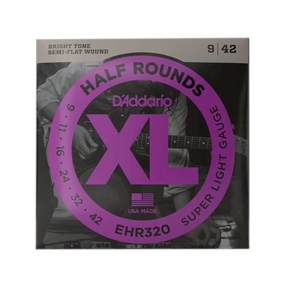 D'Addario EHR320 Half Round Super Light Electric Guitar Strings 9-42
