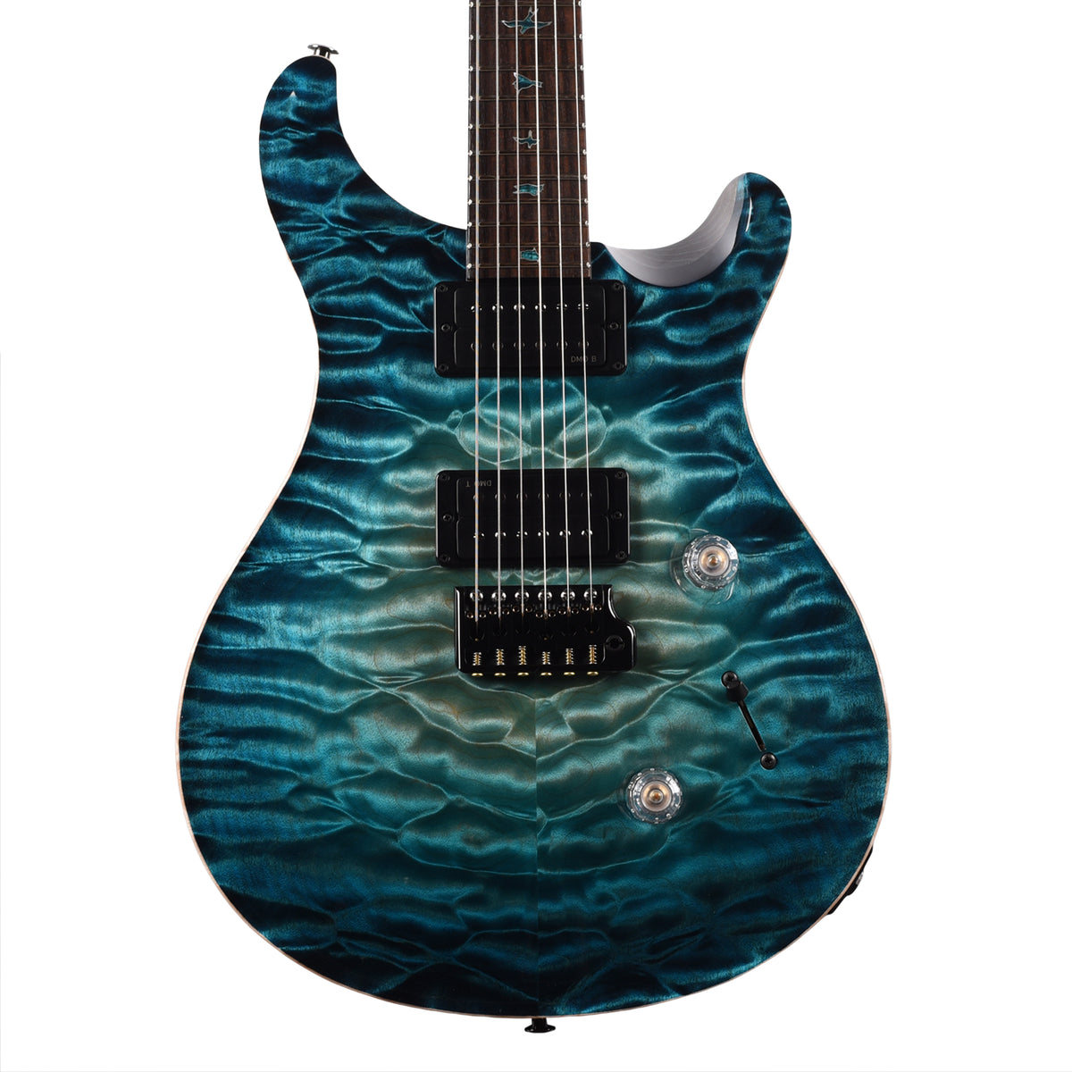 PRS Private Stock #12221 Custom 24 Quilted Maple/Swamp Ash Bahamian Blue Glow w/Charcoal Stained Curly Maple Neck Electric Guitars