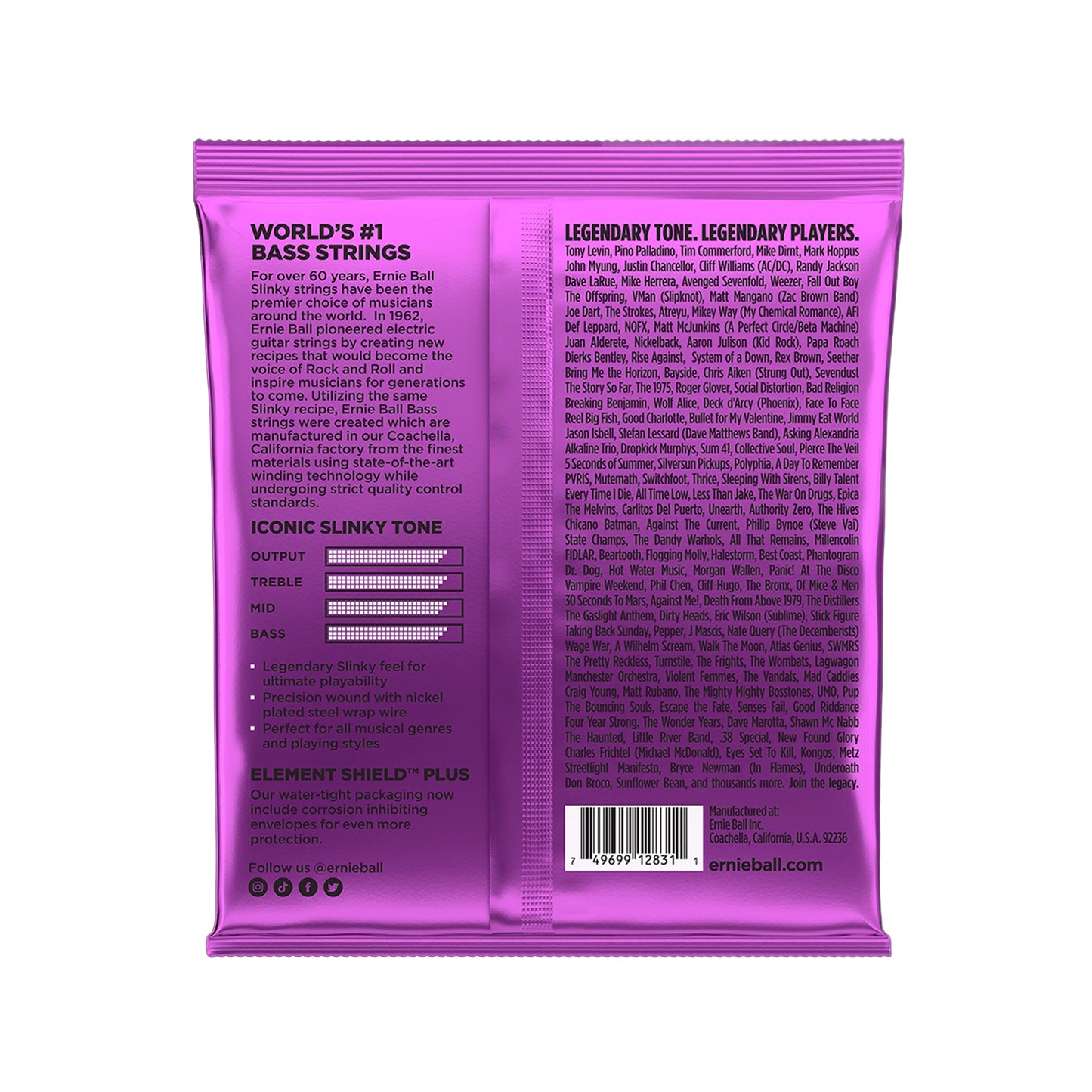 Ernie Ball Power Slinky Bass Strings Roundwound Set 55-110