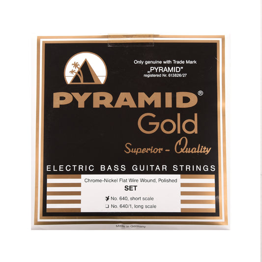 Pyramid Gold Flatwound Short Scale Bass Guitar Strings 40-100