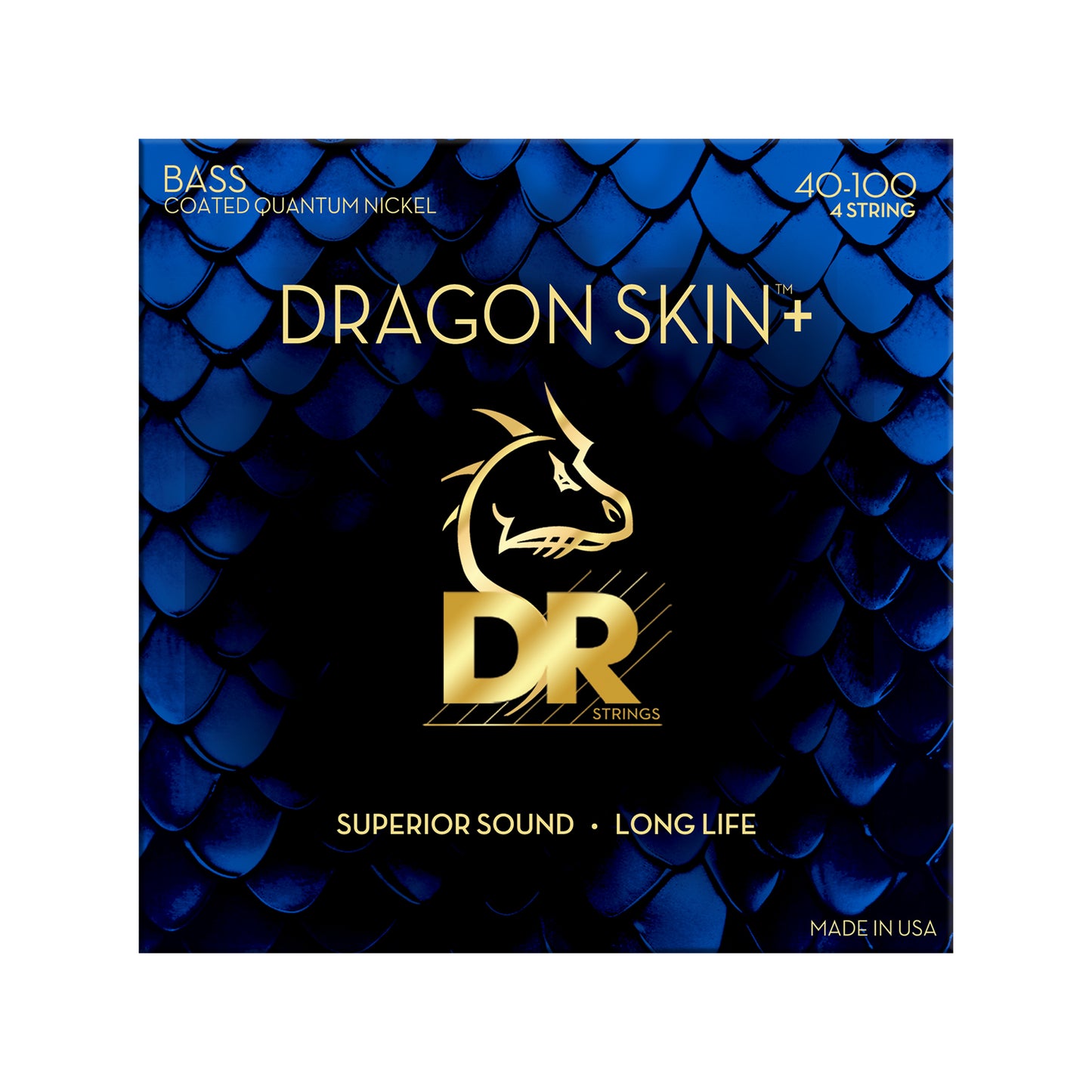 DR Strings DRAGON SKIN+ Quantum Nickel Bass Strings Light 40-100
