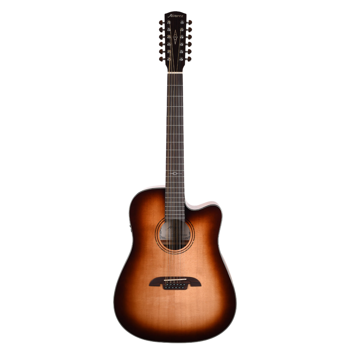 Alvarez AD60ce Artist 12-String Dreadnought Solid A+ Sitka Spruce/African Mahogany Shadowburst Acoustic Guitars