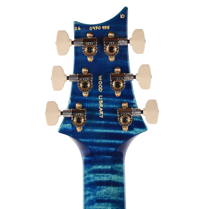 PRS Wood Library McCarty Tremolo Flame 10-Top Arctic Blue w/"408" Switching, Stained Neck Electric Guitars