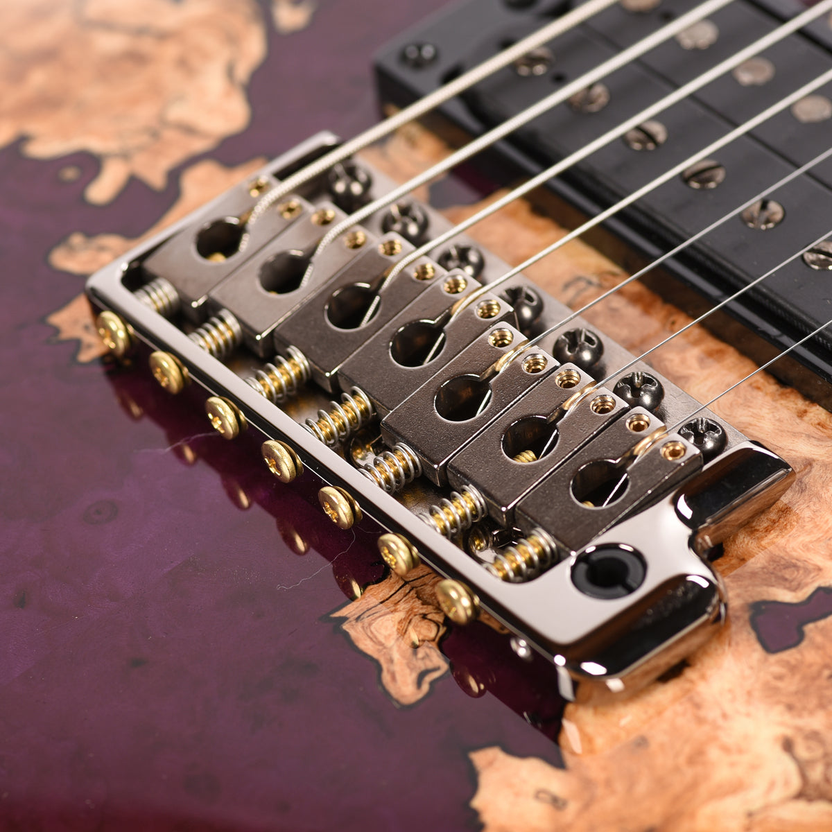 PRS Private Stock #10441 Custom 24 7-String Purple Nightshade Glow Spalted Maple w/Black Limba Body, Stained Birdseye Maple Neck, & Cocobolo Fingerboard Electric Guitars