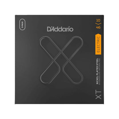 D'Addario XT Nickel Plated Steel Electric Guitar Strings Regular Light 10-46 3-Pack
