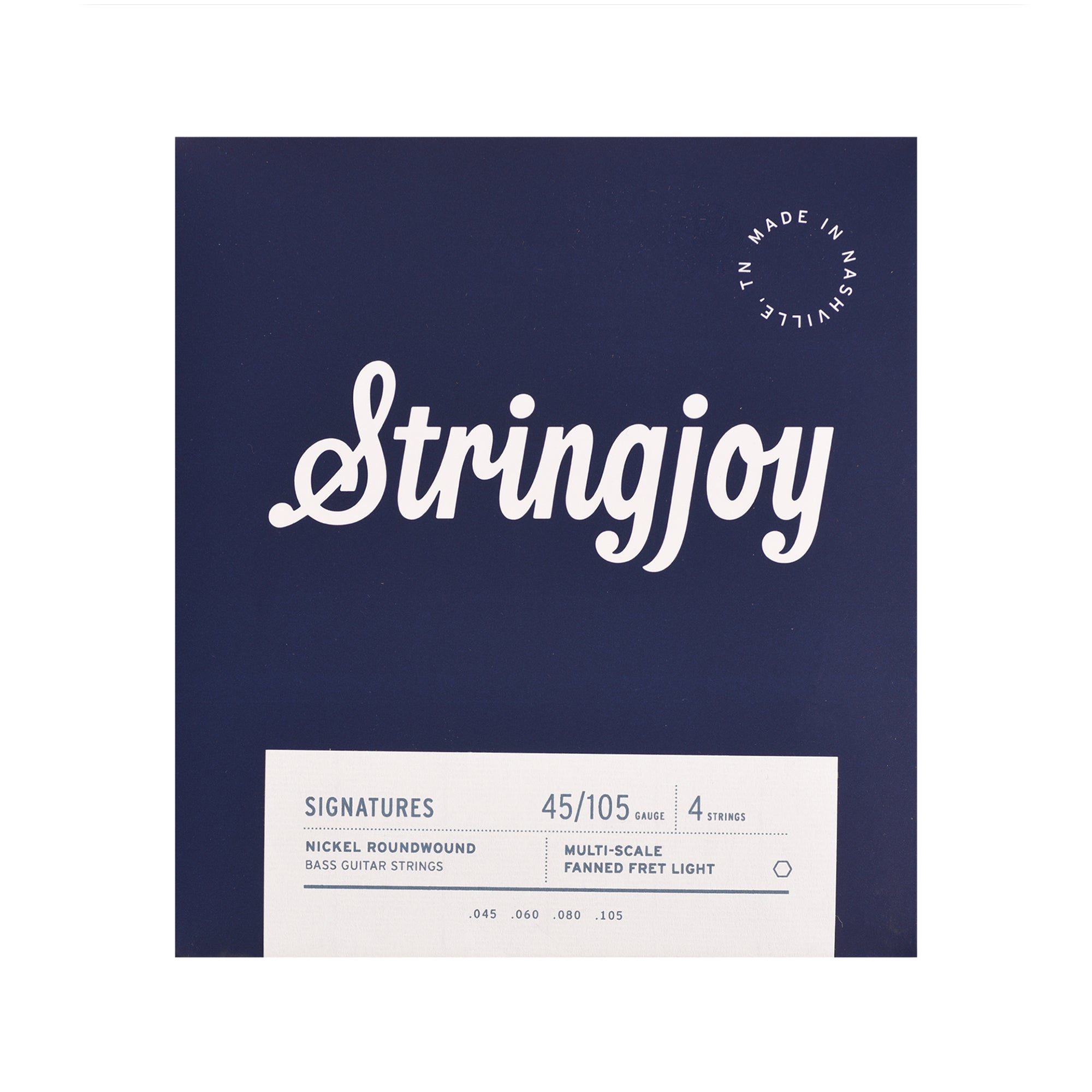 Stringjoy Signatures Light Gauge 45-105 4-String Fanned Fret Nickel Wound Bass Guitar Strings