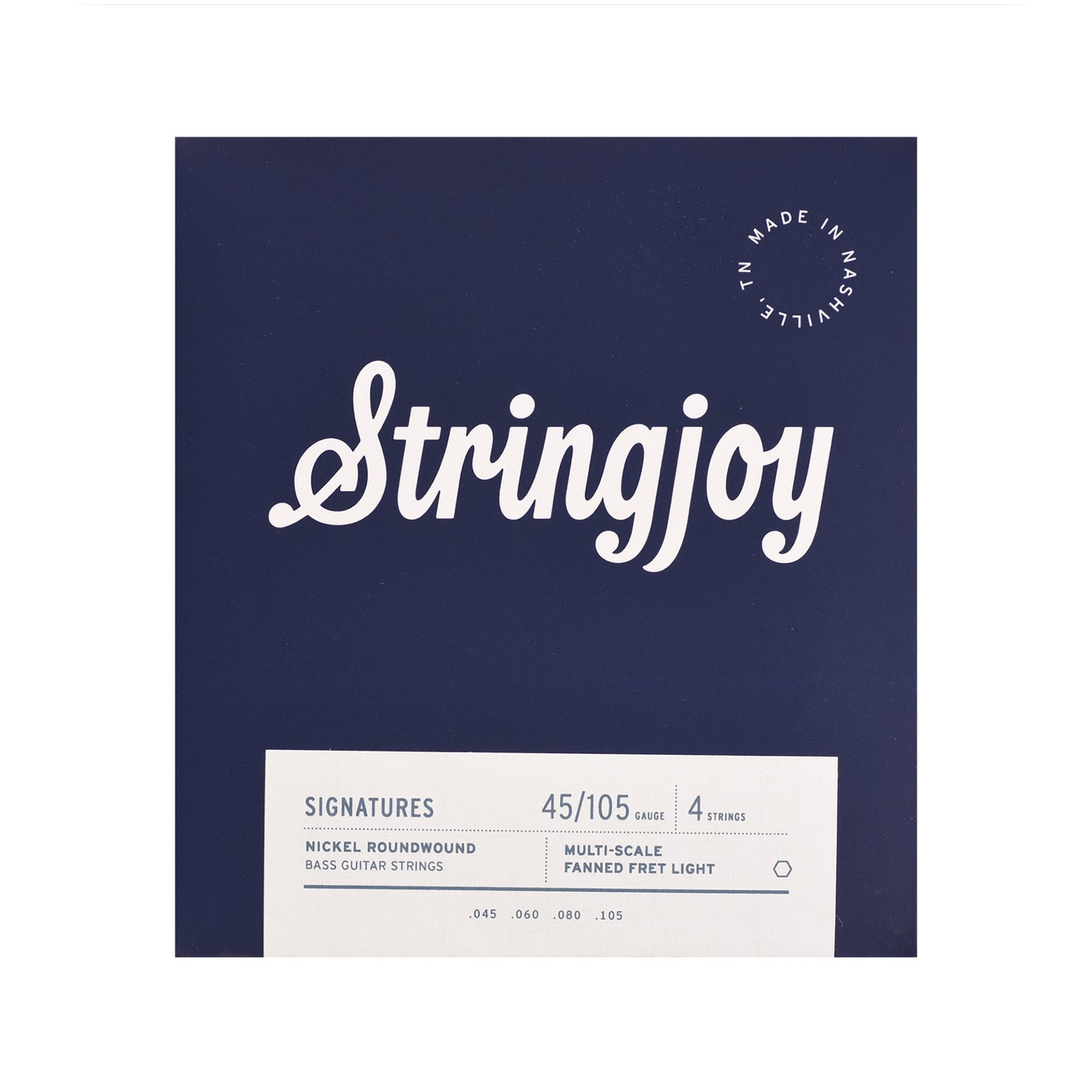 Stringjoy Signatures Light Gauge 45-105 4-String Fanned Fret Nickel Wound Bass Guitar Strings