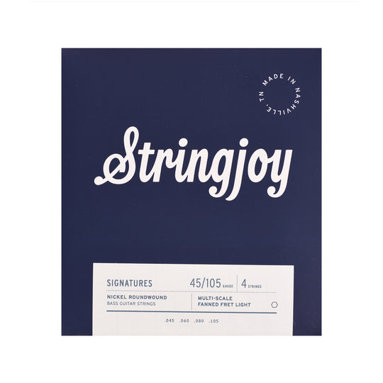 Stringjoy Signatures Light Gauge 45-105 4-String Fanned Fret Nickel Wound Bass Guitar Strings