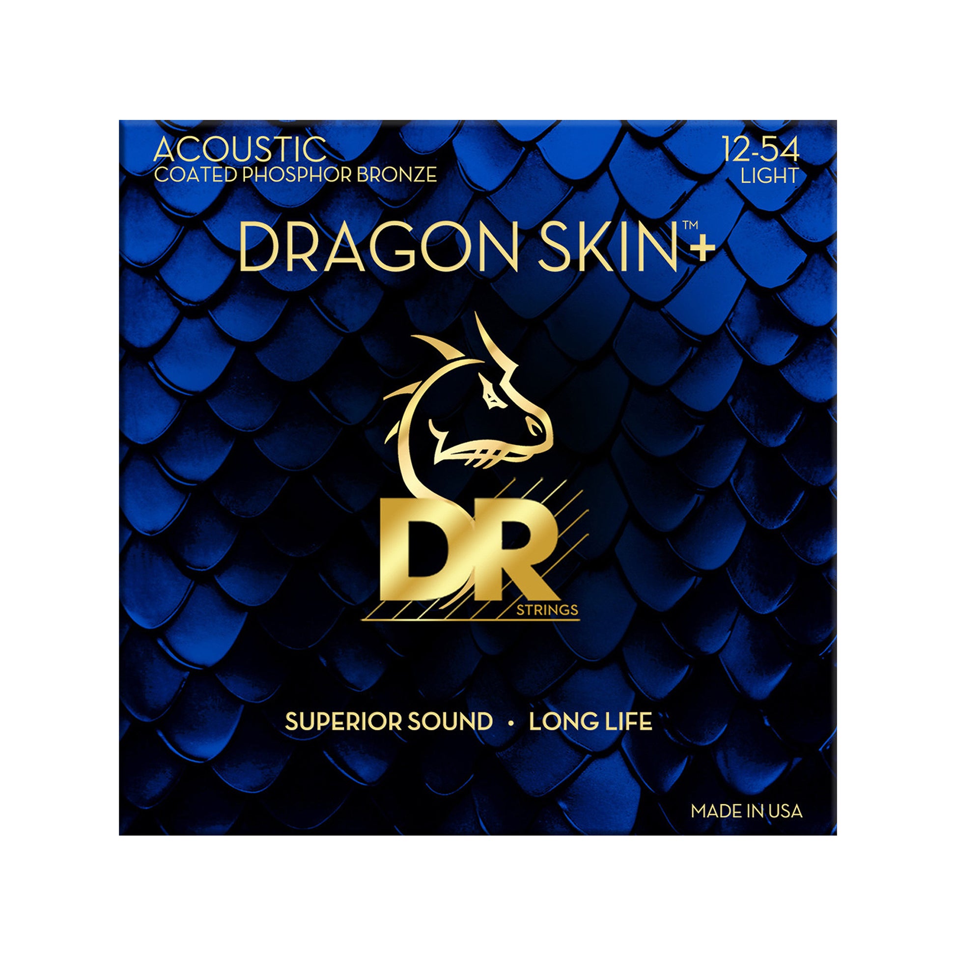 DR Strings DRAGON SKIN+ Phosphor Bronze Acoustic Guitar Strings Light 12-54 Accessories / Strings / Guitar Strings